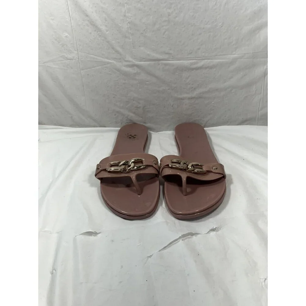 Vince Camuto Women's Size 7 Evolet Light Pink Open Toe Jellies Flip Flops Flats